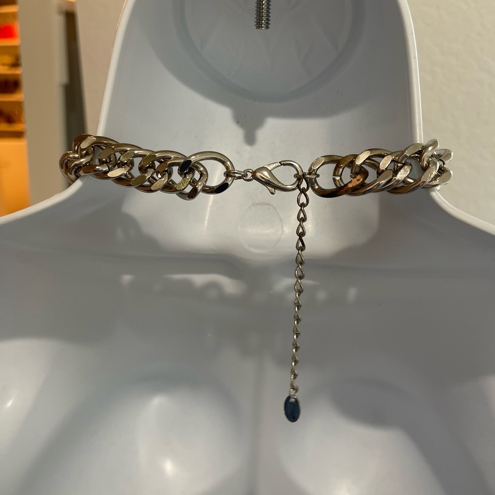 Zara Heavy Double Chain Twisted Statement Silver … - image 5